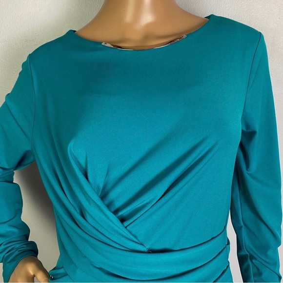 MICHAEL MICHAEL KORS BLUE LONG SLEEVE MINI DRESS - Picture 3 of 10